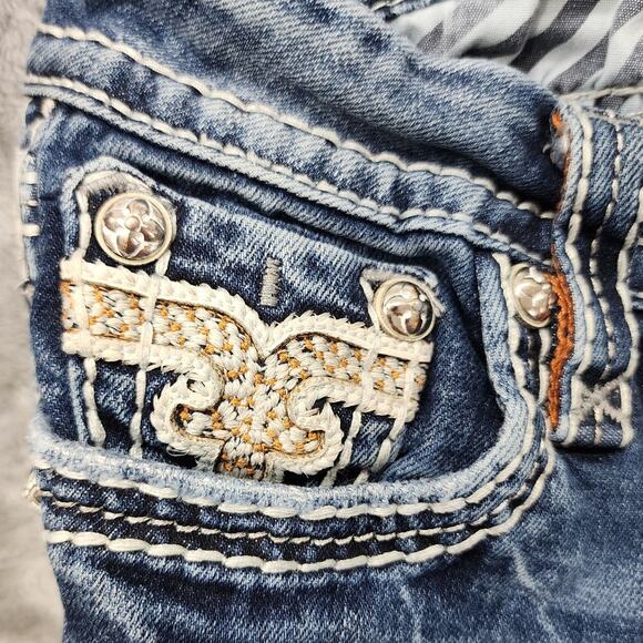 Rock Revival Jeans Womens 26 Blue Low Rise Betty Cropped Capri Skinny Stretch - Picture 2 of 16